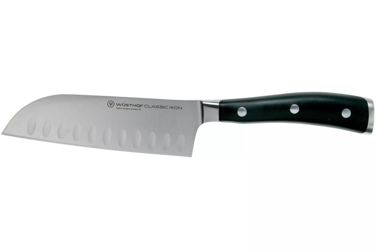 Couteau santoku W&uuml;sthof Classic Ikon forg&eacute; lame alv&eacute;ol&eacute;e 14cm