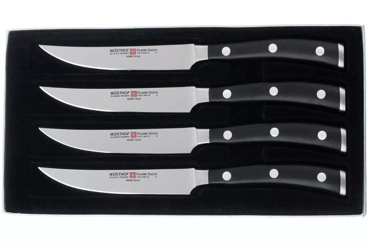 Coffret 4 couteaux &agrave; steak W&uuml;sthof Classic Ikon forg&eacute; 11,5cm