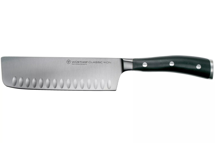 Couteau nakiri Classic Ikon W&uuml;sthof forg&eacute; lame alv&eacute;ol&eacute;e 17cm