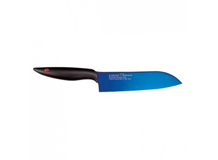 Couteau santoku Kasumi Titanium bleu lame 18cm
