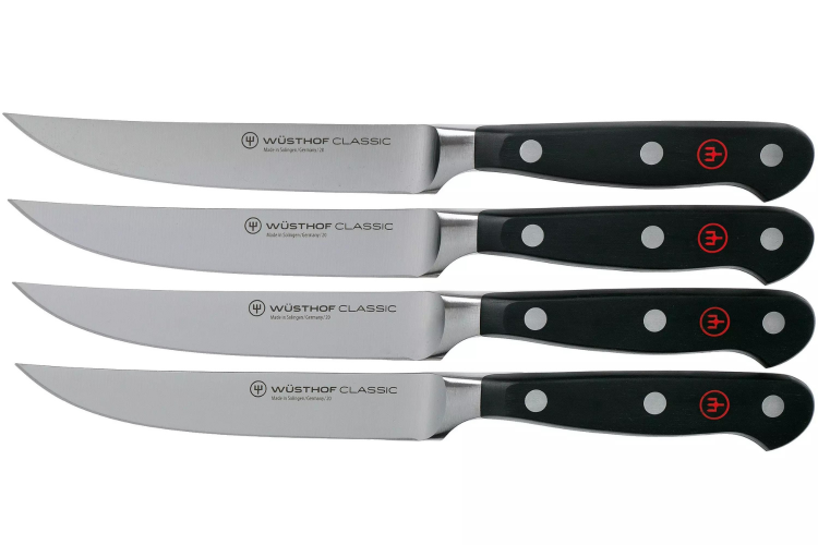 Coffret de 4 Couteaux &agrave; steak W&uuml;sthof Classic forg&eacute;s 12cm