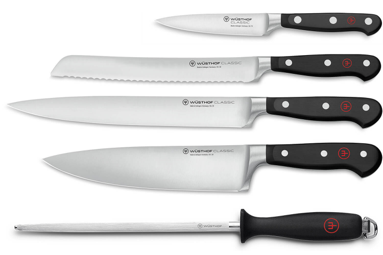 Coffret 4 couteaux forg&eacute;s Wusthof Classic + 1 Fusil