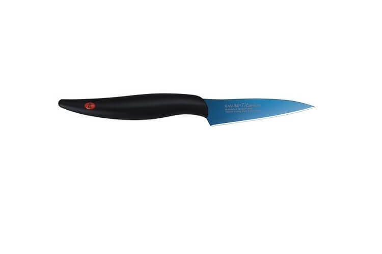 Couteau d'office Kasumi Titanium bleu lame 8cm