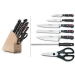 Bloc cuisine Wusthof Classic forgés 7 pièces - 5 couteaux + 1 fusil et une paire de ciseaux