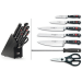 Bloc cuisine Wusthof Classic noir 7 pièces - 5 couteaux + 1 fusil et une paire de ciseaux