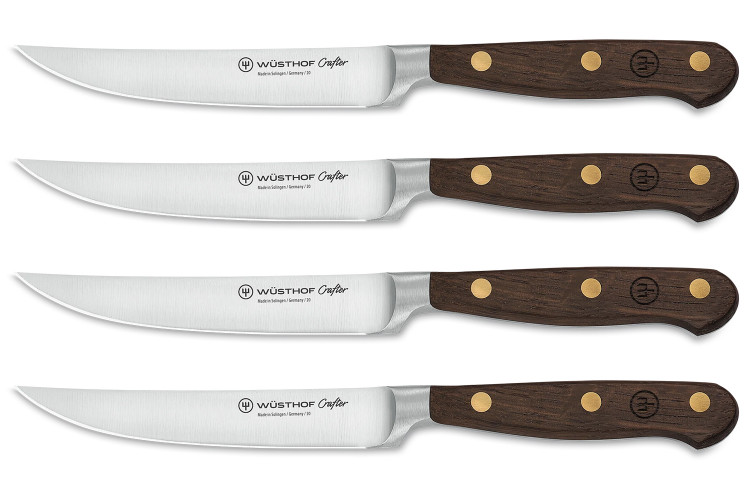 Coffret 4 couteaux &agrave; steak W&uuml;sthof Crafter en ch&ecirc;ne
