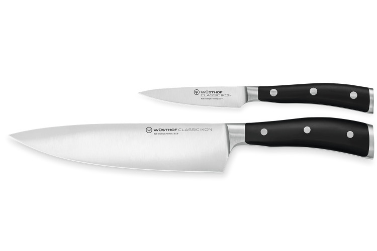 Coffret 2 couteaux W&uuml;sthof Classic Ikon - office 9cm + chef 20cm