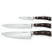 Coffret 3 couteaux Wusthof Ikon forgés - office 9cm + tranchelard 20cm + chef 20cm