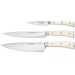 Coffret 3 couteaux Wüsthof Classic Ikon blanc forgés - office 9cm + tranchelard 20cm + chef 20cm