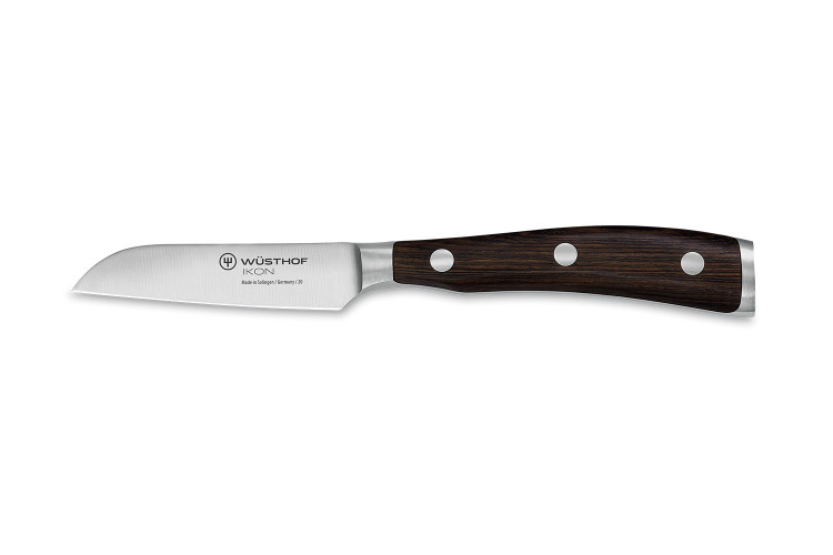Couteau d'office W&uuml;sthof Ikon forg&eacute; 8cm lame droite manche en bois de grenadille