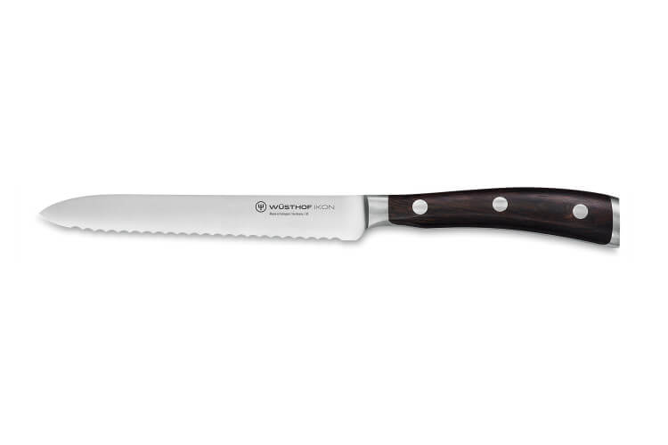 Couteau à saucisson Wüsthof Ikon forgé 14cm en bois de grenadille