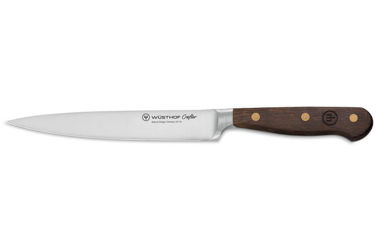 Couteau à jambon Wüsthof Crafter forgé 16cm en chêne fumé