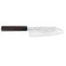 Couteau santoku japonais artisanal Yu Kurosaki Raijin acier cobalt 16,5cm mitre noire