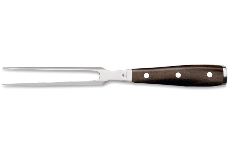 Fourchette &agrave; viande W&uuml;sthof Ikon forg&eacute;e 16cm en bois de grenadille