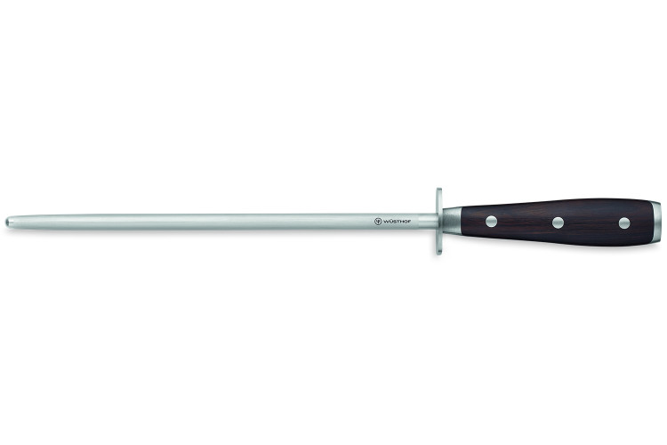 Fusil &agrave; aiguiser acier W&uuml;sthof Ikon m&egrave;che ronde 26cm grain fin