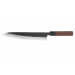 Couteau sujihiki japonais artisanal Nao Yamamoto Damas AS brut de forge 24cm