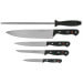 Serviette de chef Wüsthof Gourmet 5 pièces : 4 couteaux + 1 fusil à aiguiser