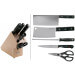 Bloc Wüsthof Gourmet 5 pièces - 3 couteaux + 1 fusil et une paire de ciseaux