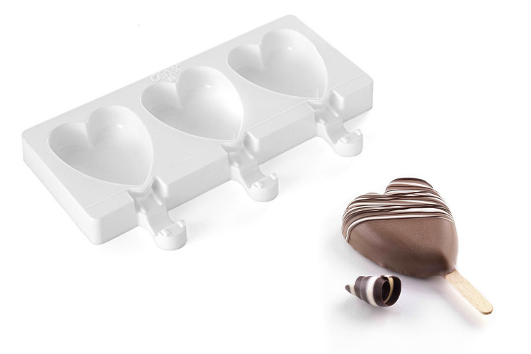 Moule &agrave; glaces Silikomart Mini Heart - 3 empreintes