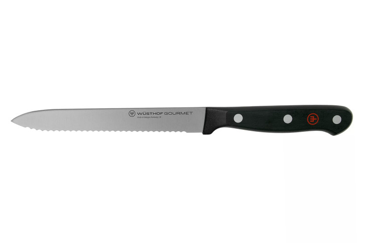 Couteau &agrave; saucisson W&uuml;sthof Gourmet lame crant&eacute;e 14cm