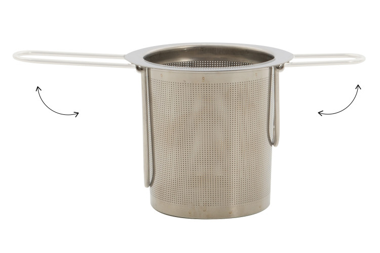 Filtre &agrave; th&eacute; Point Virgule en inox avec poign&eacute;es pliables