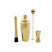 Coffret cocktail Point Virgule 4 accessoires en inox doré
