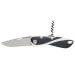 Couteau pliant Wichard Aquaterra lame lisse manche noir avec tire-bouchon