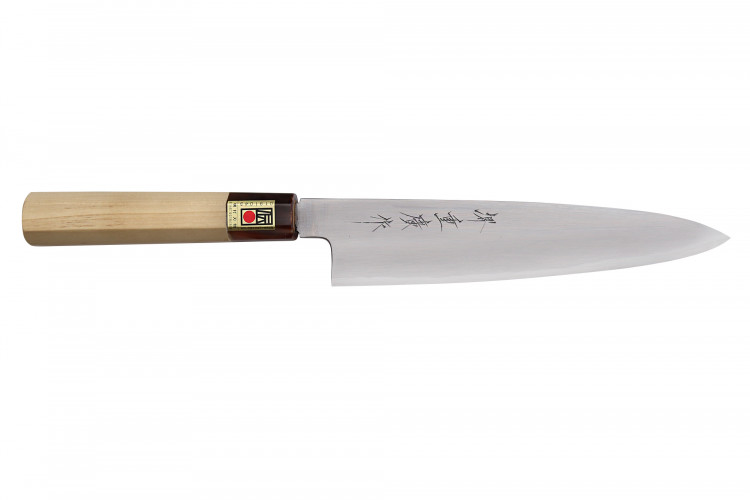 Couteau de chef japonais artisanal Kasahara Shigehiro forg&eacute; par Yoshikazu Ikeda 21cm