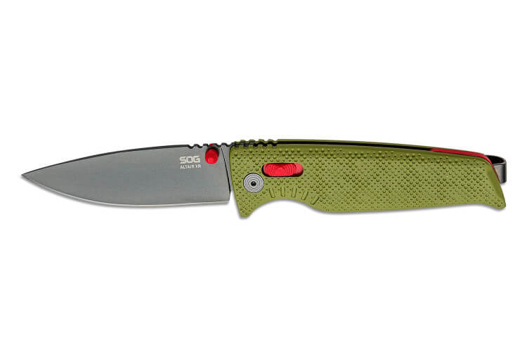 Couteau pliant SOG Altair XR SGALTAIRXRGB manche en nylon/fibres de verre 10,2cm vert/bleu