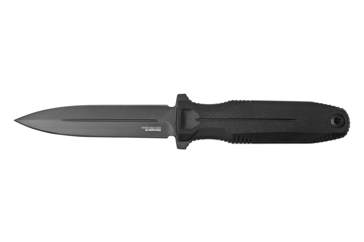 Couteau SOG Pentagon FX Covert SGPENTFXCOVBK lame 7,6cm manche en G10 noir avec &eacute;tui