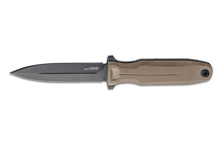 Couteau SOG Pentagon FX Covert SGPENTFXCOVFDE lame 7,6cm manche en G10 désert avec étui