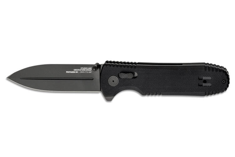 Couteau pliant SOG Pentagon XR SGPENT manche en G10 noir 12cm