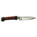Couteau de chasse Wildsteer WILD0102P forgé lame tanto 11,5cm manche cuir marron + étui en cuir assorti et pierre à feu