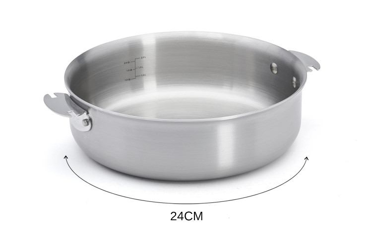 Sauteuse droite De Buyer Alchimy Loqy amovible en inox 18/10 multicouches
