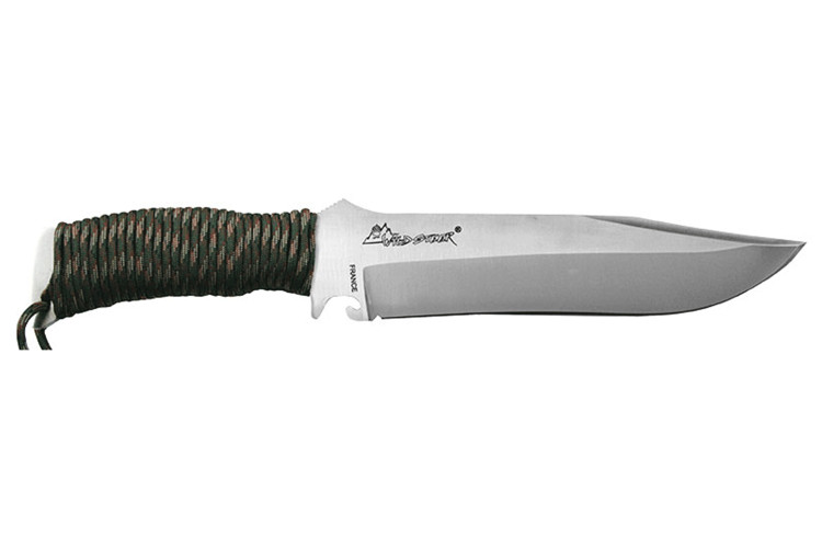 Couteau de survie Wildsteer TX Bowie TXB0116 lame Bowie 18,7cm manche Paracorde Woodland Camo + &eacute;tui en nylon