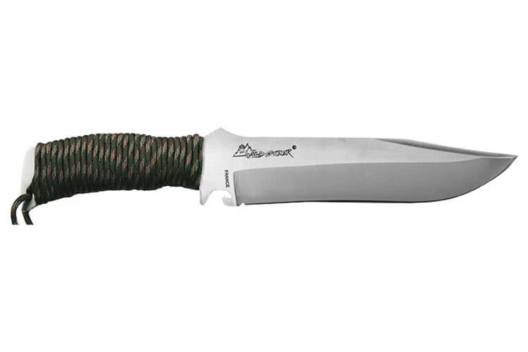 Couteau de survie Wildsteer TX Bowie TXB0116 lame Bowie 18,7cm manche Paracorde Woodland Camo + étui en nylon
