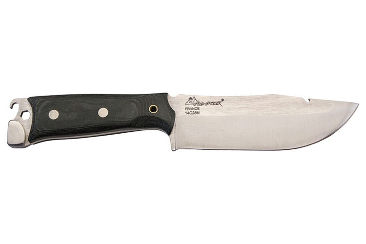 Couteau de survie Wildsteer Kodiak KOD01 lame 13cm manche micarta noir + &eacute;tui en nylon