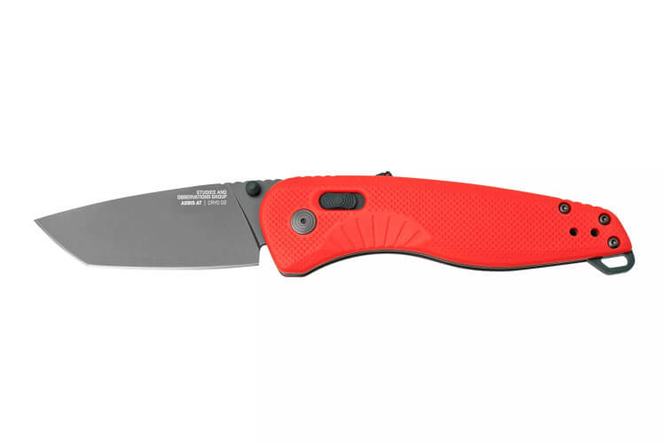 Couteau pliant SOG Aegis AT SGAEGISATRIN manche en nylon/fibres de verre rouge 12,7cm
