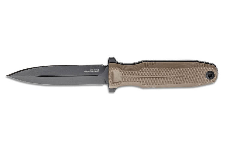 Couteau SOG Pentagon FX SGPENTFXFDE lame 7,6cm manche en G10 désert avec étui
