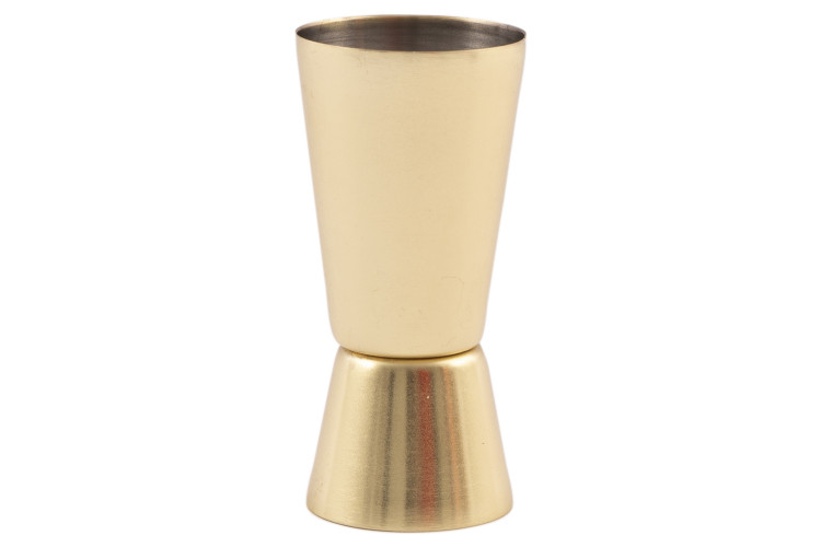 Doseur &agrave; cocktail Point Virgule 20ml / 50ml en inox rev&ecirc;tement dor&eacute;