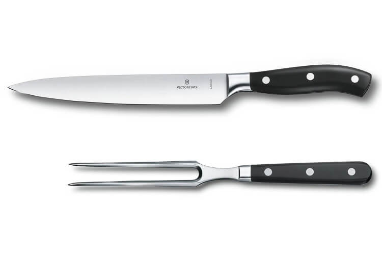 Coffret Victorinox Grand Maître couteau à découper + fourchette à viande forgés