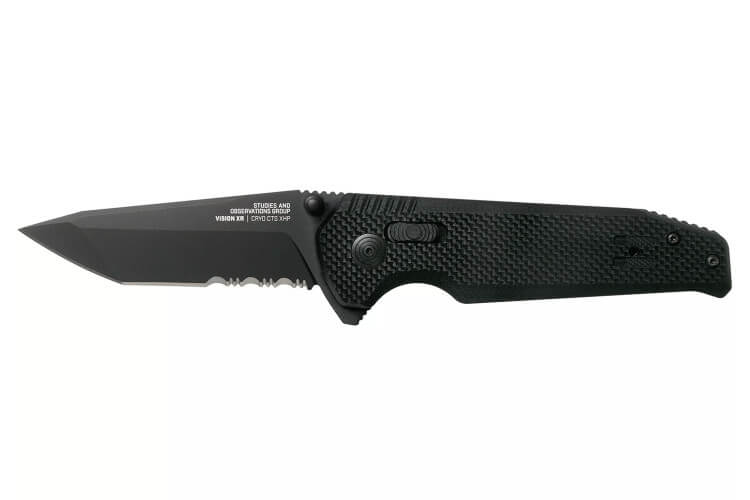 Couteau pliant SOG Vision XR SGVISION lame mixte manche en G10 11,8cm noir