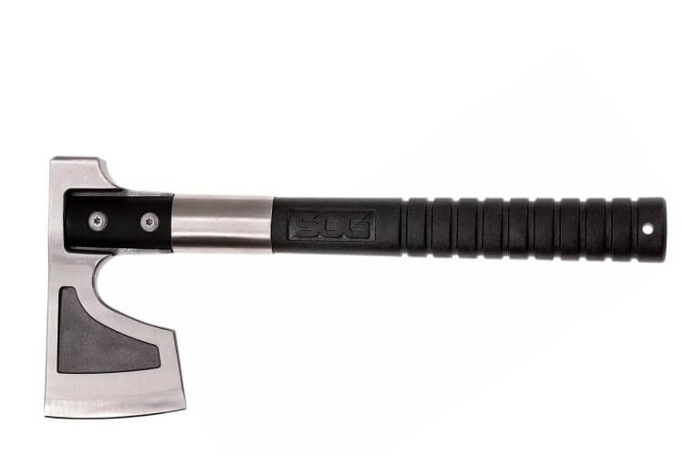 Hache SOG Camp Axe SGCH1001 manche en nylon/fibres de verre noir 29cm avec étui en nylon