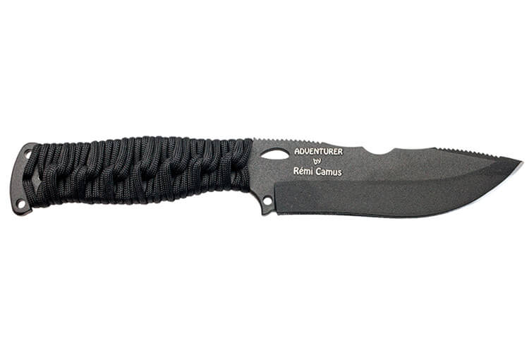 Couteau de survie Wildsteer Adventurer ADV3113 lame 17,7cm manche paracorde noir + étui en POM