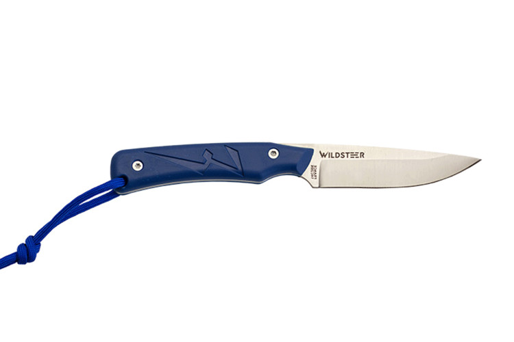 Couteau Wildsteer Troll TRO0108 lame 8,5cm manche tactipr&egrave;ne bleu + &eacute;tui en Kydex
