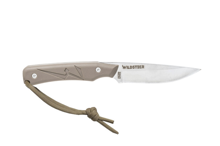 Couteau Wildsteer Troll TRO0115 lame 8,5cm manche tactipr&egrave;ne coyote + &eacute;tui en Kydex