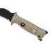 Couteau de survie Wildsteer Tork lame noire semi-dentée 13,3cm manche Tactiprène marron avec brise-vitre + étui + pierre à feu