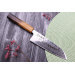 Couteau santoku japonais artisanal Wusaki Yaketa AUS10 damas martelé 16,5cm