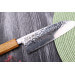 Couteau santoku japonais artisanal Wusaki Yaketa AUS10 damas martelé 16,5cm