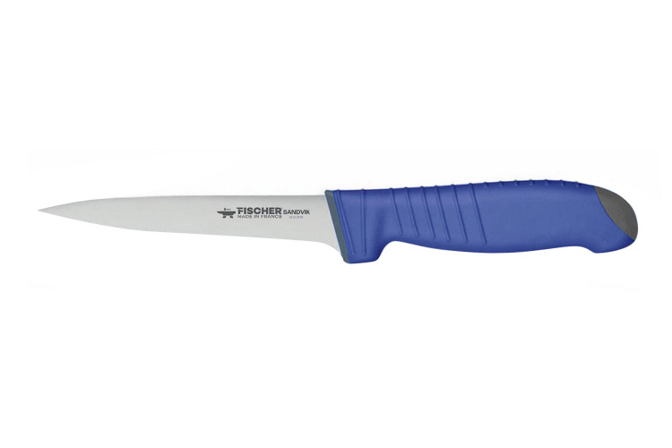 Couteau &agrave; d&eacute;sosser lame us&eacute;e semi flexible 14cm Fischer SANDVIK manche ultra confort 